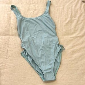 Solid and striped swimsuit